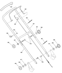 Handle Assembly Diagram and Parts List for 881030-MPH625 2010 Briggs and Stratton Lawn Mower